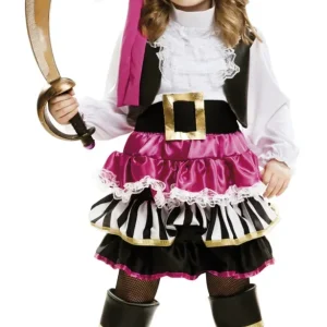 Déguisement de pirate rose pour fille