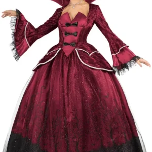 Déguisement de comtesse vampire grenat pour femme