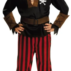 Déguisement de boucanier avec chemise noire pour garçon