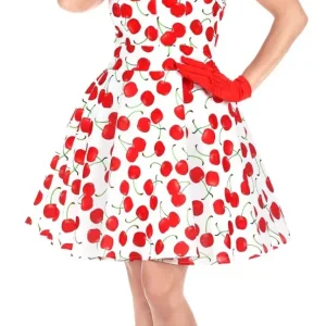 Déguisement pin-up années 1950 avec cerises pour femme
