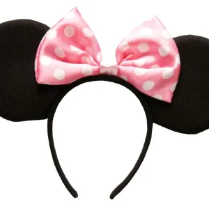 Serre-tête minnie mouse avec oreilles et nœud rose