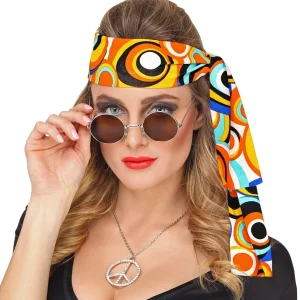 Bandana années 70 à bulles multicolores