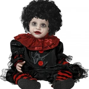 Déguisement de clown tueur noir et rouge pour bébé