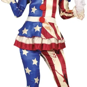 Déguisement de clown tueur patriote pour femme