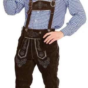 Chemise oktoberfest à carreaux bleus pour homme