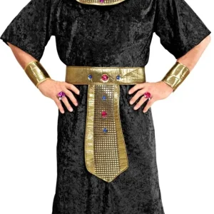 Déguisement de roi égyptien noir et or pour homme